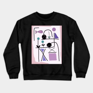 Kids Bending Together Stick Figure Crewneck Sweatshirt